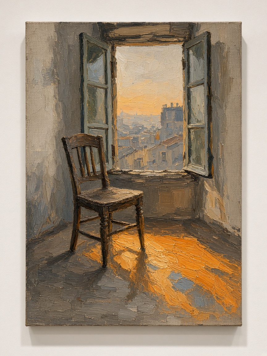Una ventana con luz sobre la pared